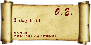 Ördög Emil névjegykártya