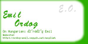 emil ordog business card